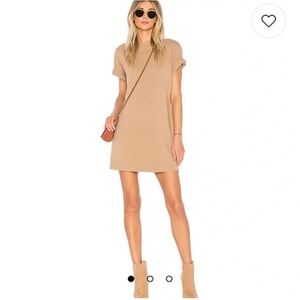 REVOLVE x COTTON CITIZEN Tokyo‎ T-Shirt Mini Dress Dark Tan Minimalist Neutral M